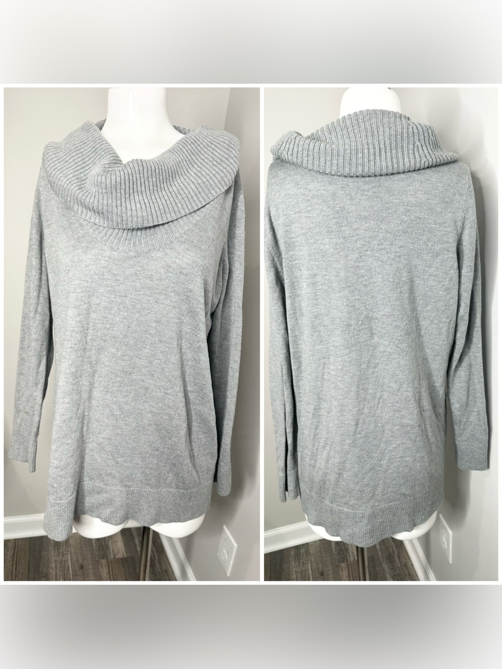 Ann Taylor Gray Turtleneck Sweater- xl
